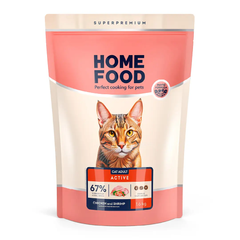 Home Food Cat Adult For active - Сухой корм для взрослых активных кошек, с курицей и креветками, 400 г