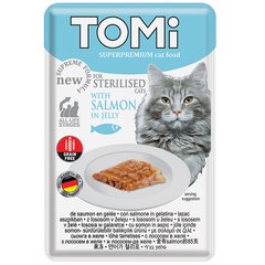TOMi Sterilised Salmon in Jelly ТОМІ СТЕРІЛАЙЗИД ЛОСОСЬ В ЖЕЛЕ консерви для стерилізованих котів, вологий корм, пауч 85г (0.085кг)
