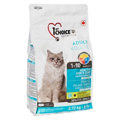 1st Choice Adult Healthy Skin & Coat - Сухий корм для дорослих котів з лососем, 2,72 кг