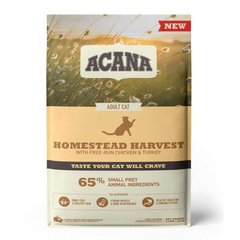 Acana Homestead Harvest Cat - Сухой корм для кошек с мясом индейки, курицы и утки, 1,8 кг
