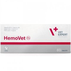 VetExpert Hemovet - Вітамінно-мінеральний препарат проти анемії для собак, 60 капсул