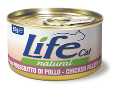 LifeCat консерва для котов курица с ветчиной, 85 г