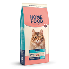 Home Food Cat Adult For Sterilised & Neutered - Сухой корм для стерилизованных и кастрированных взрослых кошек, с кроликом и клюквой, 400 г