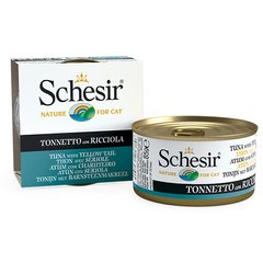 Schesir Tuna with Yellow Tail - Вологий корм натуральні консерви для котів тунець з жовтохвостом, в желе, 85 г