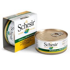 Schesir Chicken with Ham - Вологий корм натуральні консерви для собак куряче філе з шинкою, в желе, 150 г