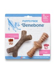 Benebone Puppy 2-Pack Maplestick Zaggler Bacon - Набор из двух жевательных игрушек для собак со вкусом бекона