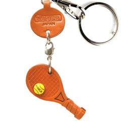 Vanca Tennis Racket ТЕННИСНАЯ РАКЕТКА 3D брелок на ключи, натуральная кожа (43х7х20 мм)