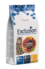 Exclusion Cat Adult Beef - Монопротеиновый сухой корм с говядиной для взрослых котов всех пород, 300 г