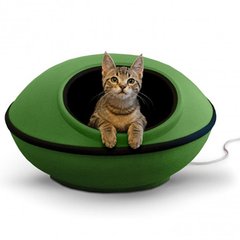 K&H Thermo-Mod Dream Pod лежак-будинок з електропідігрівом для кішок (Зелений - чорний)