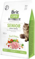 Brit Care Cat Grain Free Senior Weight Control - Беззерновий сухий корм з куркою для котів від 7 років 2 кг