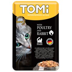 TOMi Superpremium Poultry Rabbit ТОМІ ПТИЦЯ КРОЛИК консерви для котів, вологий корм, пауч 100г (0.1кг)