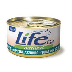 LifeCat консерва для котов тунец с океанической рыбой, 85 г