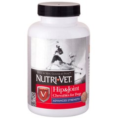 Nutri-Vet Hip&Joint Advanced - Нутри-вет Связки и суставы Адвансид, 3 уровень, глюкозамин и хондроитин с МСМ для собак, 90 табл.