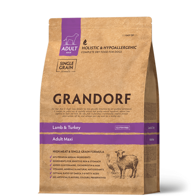 Grandorf Dog Adult Maxi Lamb & Turkey - Грандорф Cухий комплексний корм для дорослих собак великих порід від 15 місяців, ягня з індичкою, 3 кг