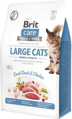 Brit Care Cat Grain Free Large Cats Power and Vitality - Беззерновой сухой корм с курицей и уткой для взрослых кошек крупных пород 2 кг