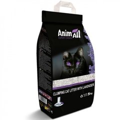 AnimAll - Натуральний бентонітовий наповнювач з ароматом лаванди для котячого туалету, 5 кг