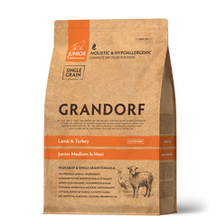 Grandorf Dog Lamb & Turkey Junior Medium & Maxi Breeds - Грандорф сухой комплексный корм для юниоров средних и крупных пород с ягненком и индейкой 1 кг