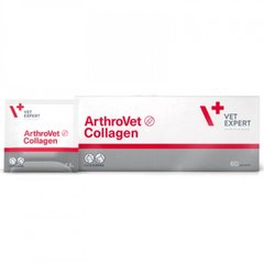 VetExpert ArthroVet Collagen - Добавка на основі колагену для собак та котів з порушеннями функцій суглобів і суглобових хрящів, 60 шт