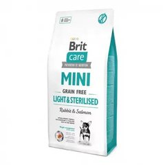 Brit Care Mini Grain Free Light & Sterilised - Беззерновой сухой корм для взрослых собак мелких и миниатюрных пород с кроликом и лососем 2 кг