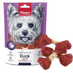 Wanpy Duck Jerky Dumbbells - Кость-гантель с увядающей уткой лакомства для собак 100 г