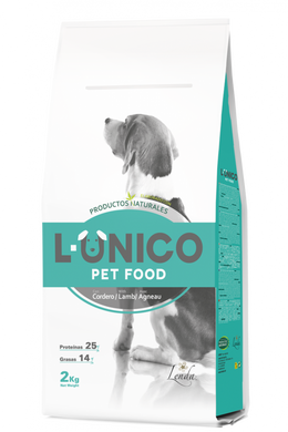 L-ÚNICO Lamb - Сухой корм для взрослых собак всех пород с бараниной, 2 кг