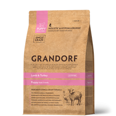 Grandorf Lamb & Turkey Puppy from 3 weeks - Грандорф сухий комплексний корм для цуценят від 3 тижнів з ягням та індичкою, 10 кг (пошкоджена упаковка)