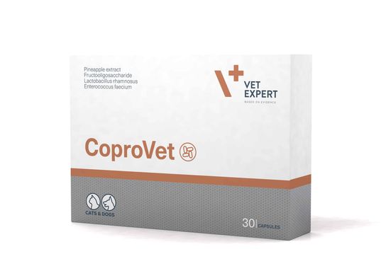 VetExpert CoproVet - Харчова добавка для котів і собак для ефективного вирішення проблеми копрофагії (поїдання калу), 30 капсул