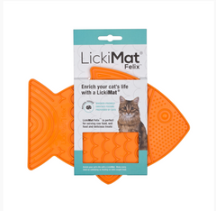 LickiMat Felix Каучуковый коврик для лакомства для кошек оранжевый