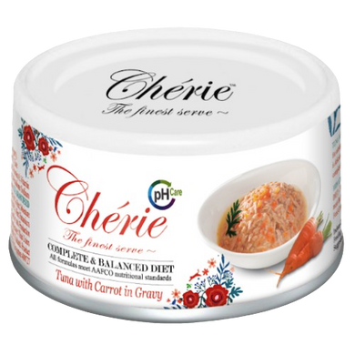 Cherie Urinary Care Tuna & Carrot - Влажный корм для поддержки мочевыводящих путей у кошек с кусочками тунца и моркови в соусе, 80 г