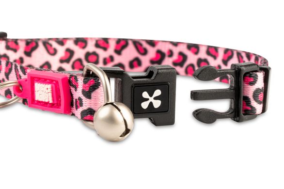 Max & Molly Smart ID Cat Collar Leopard Pink/1 size - Ошейник для кошек Smart ID розовый с леопардовым принтом