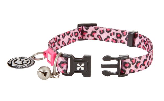 Max & Molly Smart ID Cat Collar Leopard Pink/1 size - Ошейник для кошек Smart ID розовый с леопардовым принтом