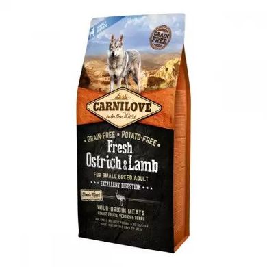 Carnilove Fresh Ostrich and Lamb for Small Breeds - Сухий корм для собак дрібних порід, з м'ясом страуса та ягняти, 1.5 кг
