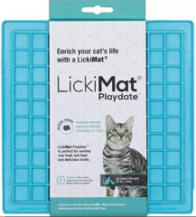 LickiMat Playdate Каучуковый коврик для лакомства для кошек голубой