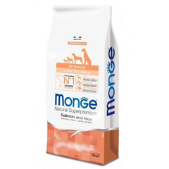 Monge All Breeds Puppy & Junior Salmone and Rice - Сухий корм з лососем та рисом для цуценят всіх порід, 800 г