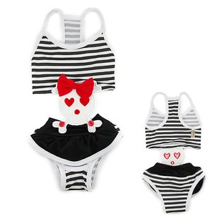 MonkeyDaze ЧЕРЕП (Skull bathing suit) купальный костюм, одежда для собак (Білий чорний ( XXS))