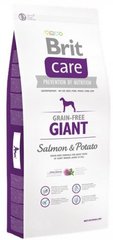 Brit Care Grain Free Giant Salmon & Potato - Беззерновой сухой корм для взрослых собак гигантских пород с лососем и картофелем, 12 кг