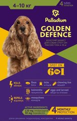 Palladium GOLDEN DEFENCE капли на холку от блох и клещей для собак весом от 4-10 кг 1 пипетка