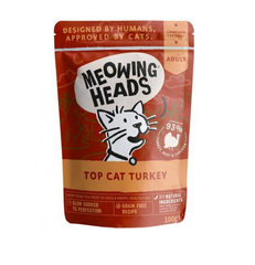 Meowing Heads Top Cat Turkey - "Апетитна індичка" для кішок з індичкою, яловичиною та куркою. 100 грам