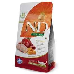 Farmina N&D Pumpkin Quail & Pomegranate Neutered - Беззерновий сухий корм для стерилізованих котів з перепелом та гарбузом 1,5 кг