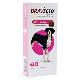 Bravecto (Бравекто) - Жевательная таблетка от блох и клещей для собак 40-56 кг (1400 мг)