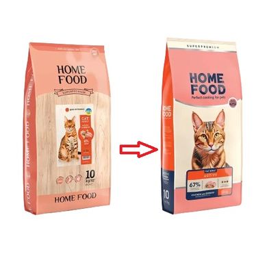 Home Food Cat Adult For active - Сухий корм для дорослих активних котів, з куркою та креветками, 10 кг
