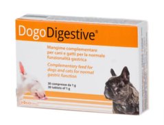 DOGOdigestive - Дієтична добавка для покращення травлення для собак та котів, 30 таблеток