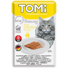 TOMi Sterilised Chicken in Jelly ТОМІ СТЕРІЛАЙЗИД КУРКА В ЖЕЛЕ консерви для стерилізованих котів, вологий корм, пауч 85г (0.085кг)
