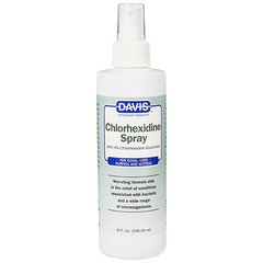 Davis Chlorhexidine Spray - Дэвис Спрей с 4% хлоргексидином для собак и котов с заболеваниями кожи и шерсти, 237 мл