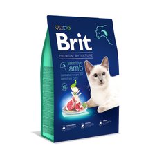 Brit Premium by Nature Cat Sensitive Lamb - сухой корм для взрослых кошек с чувствительным пищеварением, 8 кг