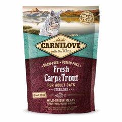 Carnilove Cat Fresh Carp & Trout Sterilised Сухий корм з м'ясом карпа та форелі для стерилізованих котів, 400 г