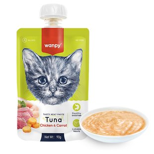 Wanpy Tuna Chicken & Carrot - Ванпі крем-пюре тунець та курка з морквою рідкий корм для котів 90 г