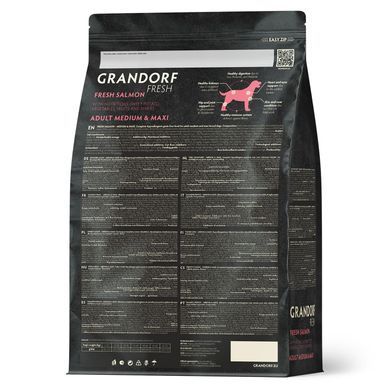 Grandorf FRESH SALMON & SWEET POTATO ADULT DOG MEDIUM & MAXI - Сухий корм для дорослих собак середніх та великих порід з лососем та бататом, 3 кг