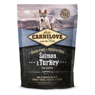 Carnilove Salmon and Turkey Puppy All Breed - Сухой корм для щенков с лососем и индейкой, 1.5 кг