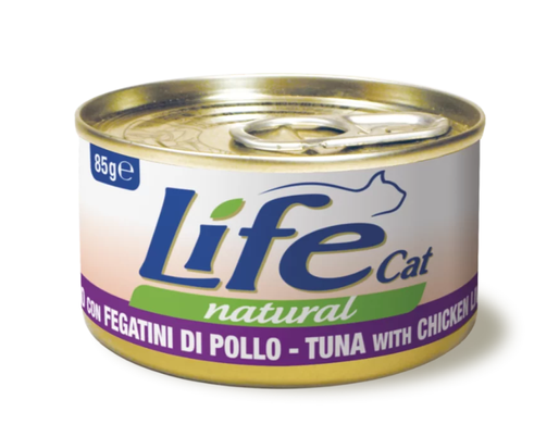 LifeCat консерва для кошек тунец с курицей и печенью, 85 г